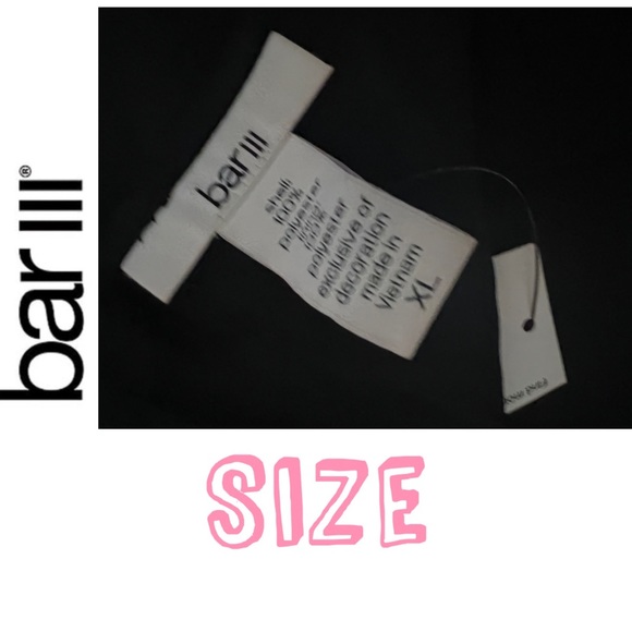 Bar III- Women’s Size XL Black dress -NWT - Picture 7 of 8